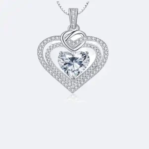 Elegant Gold Letter Pendant With Crystal Heart Design Hover Image